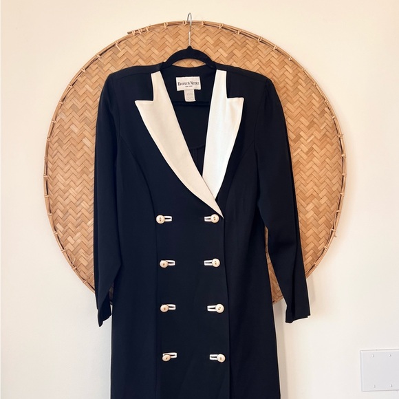 VINTAGE DANNY & NICOLE YACHT/CRUISE STYLE MIDI DOUBLE BREASTED BLAZER DRESS - Picture 1 of 9